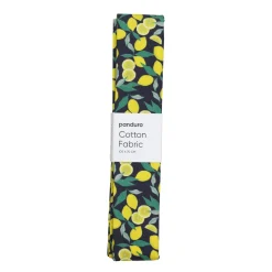 Afklippet stofstykke 100×70 cm – citroner og blade
