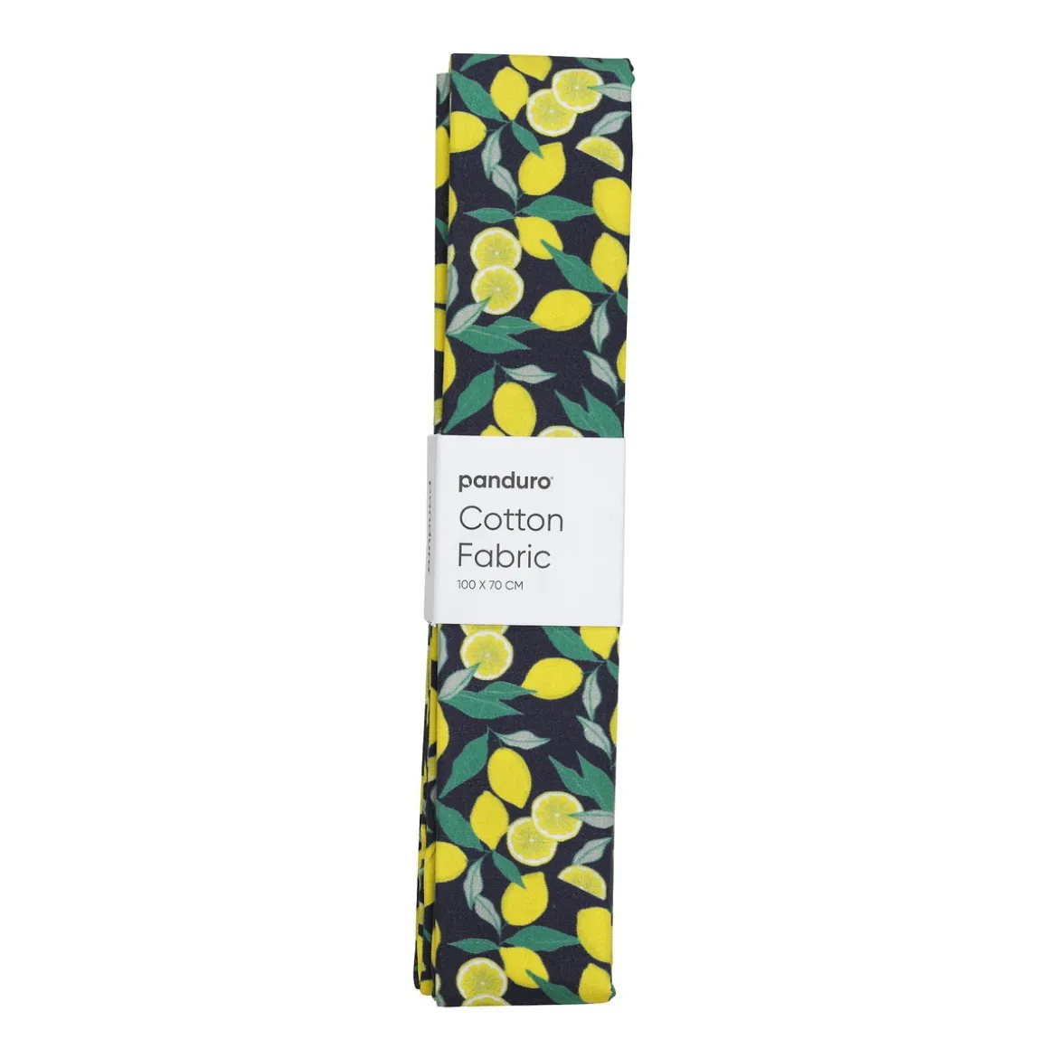Afklippet stofstykke 100×70 cm – citroner og blade