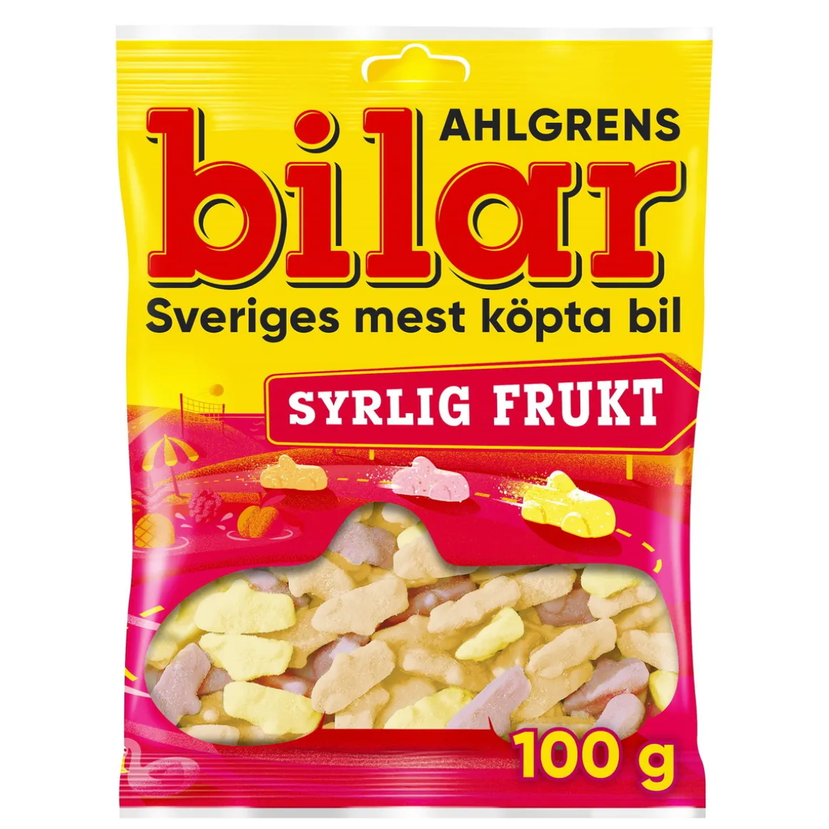 Ahlgrens Biler Syrlig Frugt 130 gram