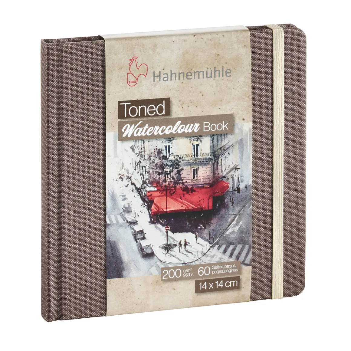 Akvarelbog Beige 200 g 14x14 c