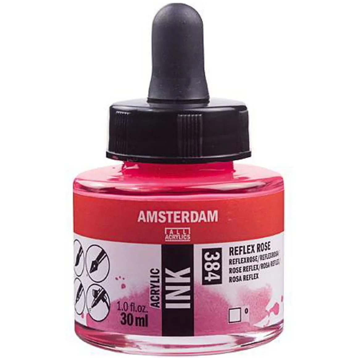 Amsterdam Acrylic Ink Reflex Rose 30 ml – UV, UV-farve