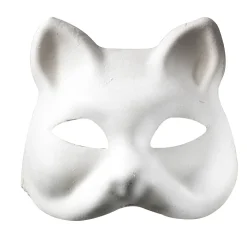 Ansigtsmaske kat, kattemaske af formpresset pap 18×18 cm