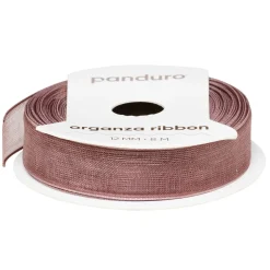 Askerosa organzabånd – 12 mm bredt og 8 meter langt