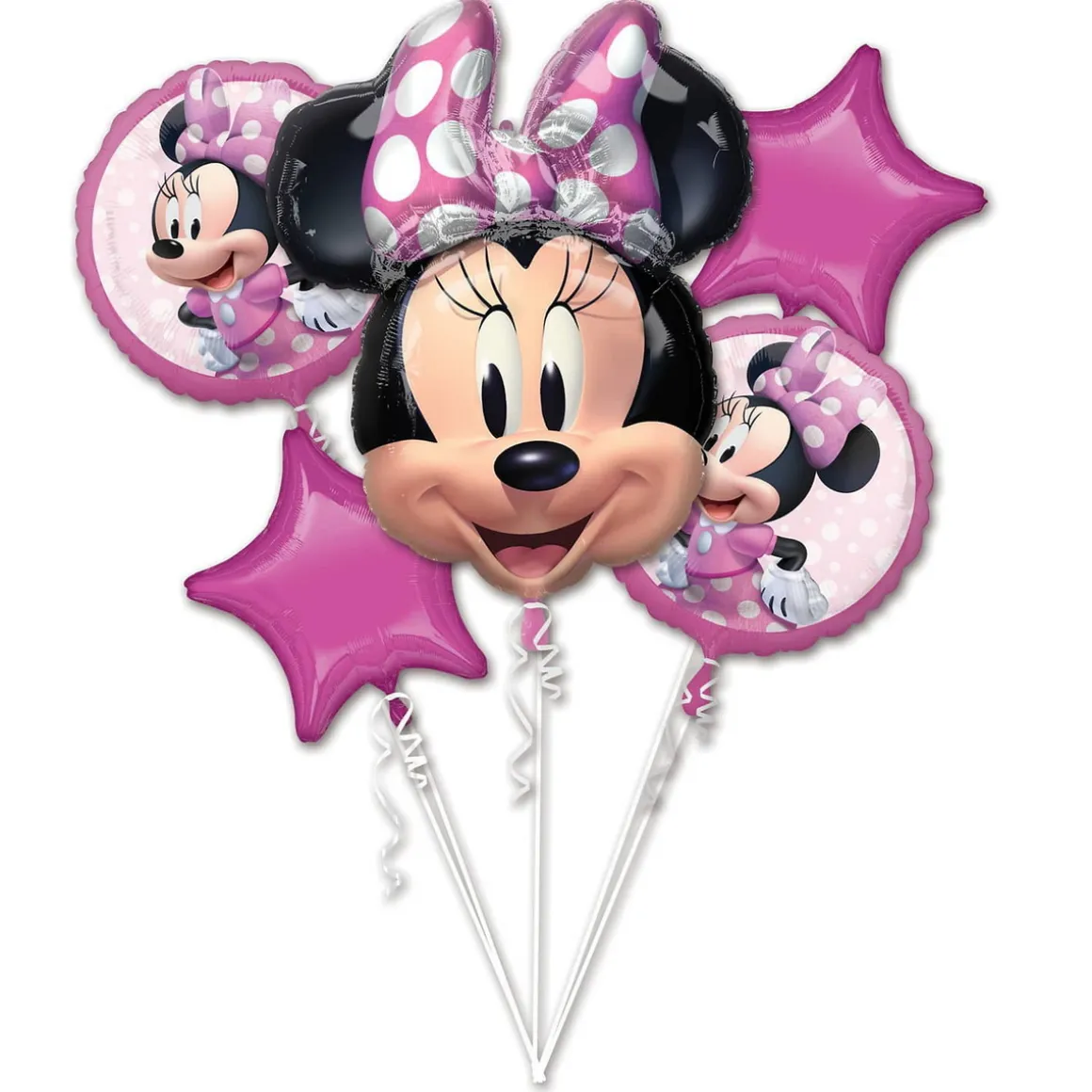 Ballonbuket Minnie – 53×66 cm stor Minnie Mouse og 4 mindre balloner