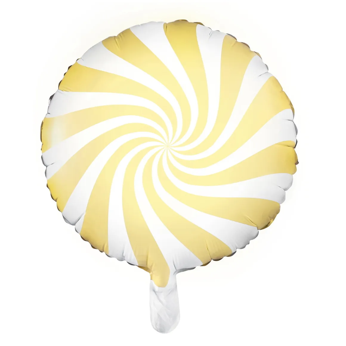 Ballon Ø35 cm – hvid ballon med gul hvirvel/ swirl
