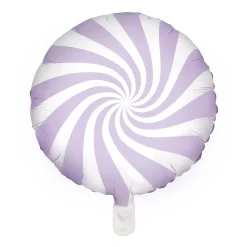 Ballon Ø35 cm – hvid ballon med lilla hvirvel/swirl