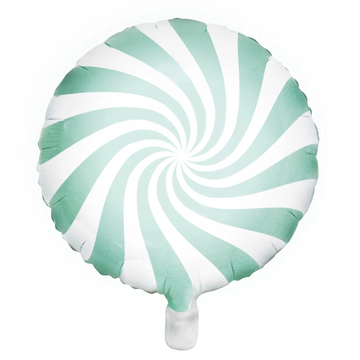 Ballon Ø35 cm – hvid ballon med mintgrøn hvirvel/swirl