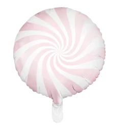 Ballon Ø35 cm – hvid ballon med rosa hvirvel/swirl
