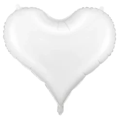 Ballon 61×53 cm – hvidt hjerte, perfekt til valentinsdag