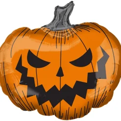 Ballon med et stort, væmmeligt græskar 73×68 cm – perfekt til halloween-festen