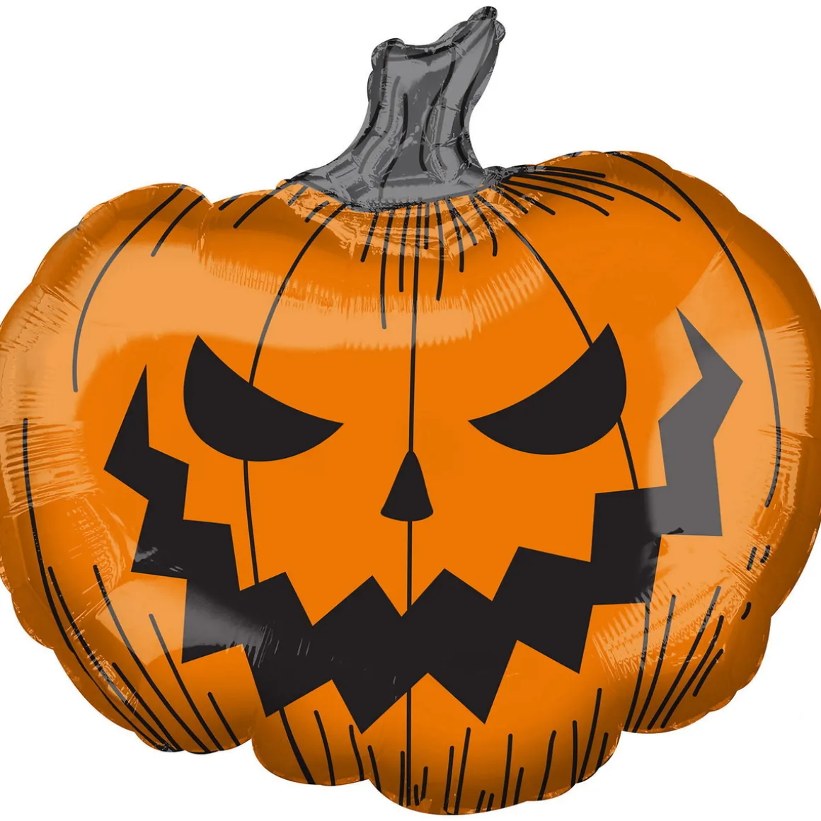 Ballon med et stort, væmmeligt græskar 73×68 cm – perfekt til halloween-festen