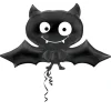 Ballon med stor, sort flagermus 104×60 cm – perfekt til halloweenfesten