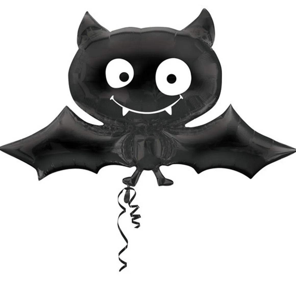 Ballon med stor, sort flagermus 104×60 cm – perfekt til halloweenfesten