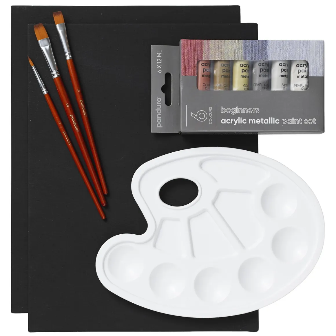 Beginners Acrylic Metallic Paint Kit, alt til nybegynderen, som vil begynde at male med akrylfarve