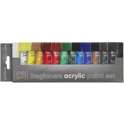Beginners Acrylic Paint, akrylfarver til nybegyndere 12×12 ml