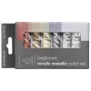 Beginners Acrylic Paint Metallic, akrylfarver til nybegyndere 6×12 ml