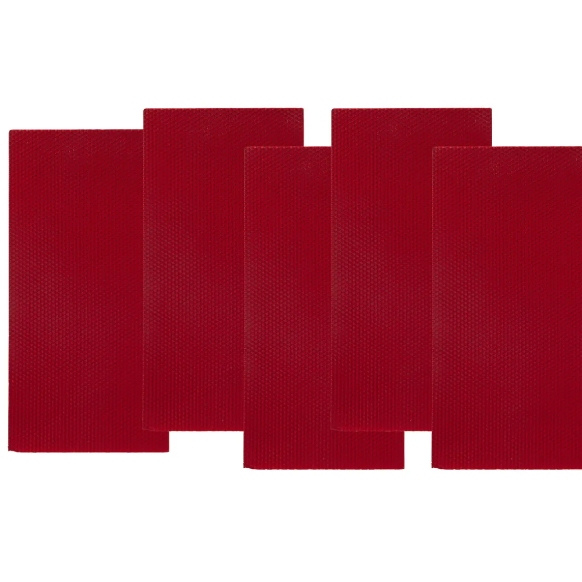 Bivoksplader til lysfremstilling, 5 stk. røde ark, farve nr. 12 – 19,5×34 cm
