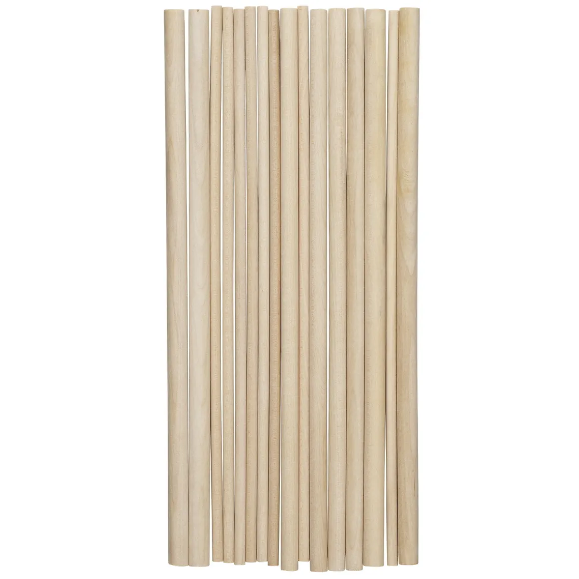 16 blandede rundstokke – længde 25 cm, antal/diameter 8×0,5 mm, 4×8 mm, 4×0,95 mm