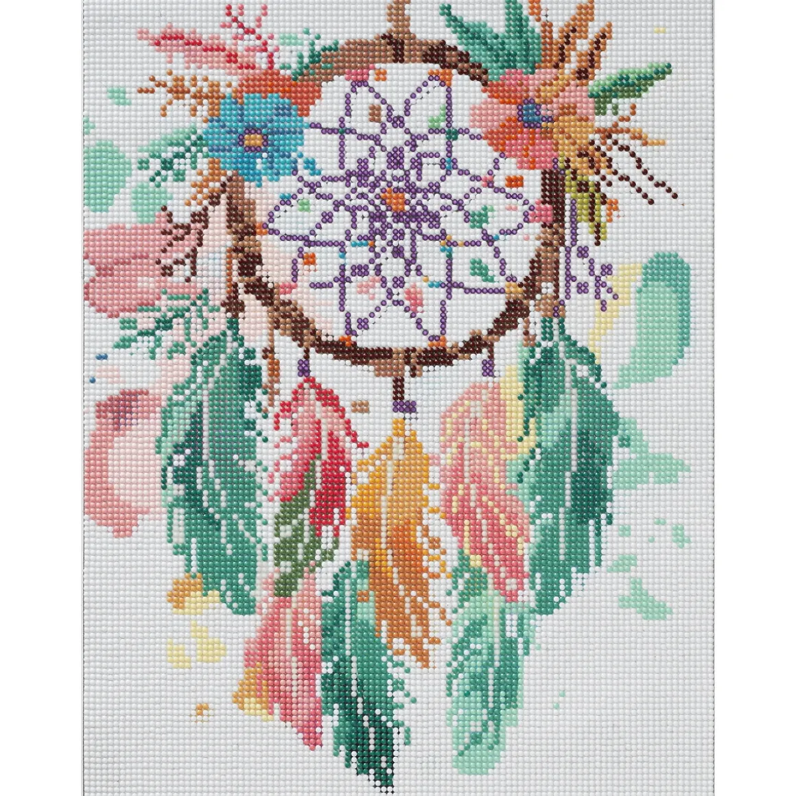 Bling Dots Glow, diamond painting til børn 8+ år – selvlysende drømmefangere 30×40 cm