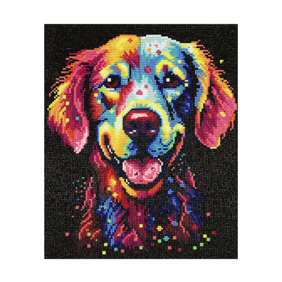 Bling Dots Glow, diamond painting til børn selvlysende hund 33×40 cm