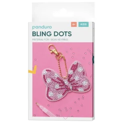 Bling Dots Sløjfe nøglering kit – lav en glitrende sløjfe med perler, 8,2×6 cm