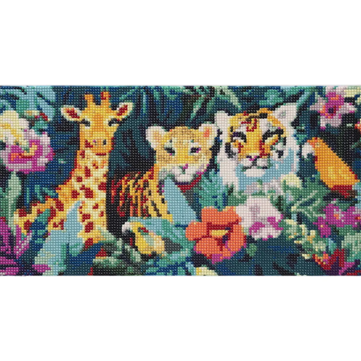 Bling Dots tigerjungle, diamond painting for børn 8+ år – tigre og en giraf 40×20 cm