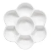 Blomsterformet palet af porcelæn med 7 fordybninger, Ø11,5 cm