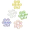 Blomsterperler, 5 stk. store og farvestrålende perler med glans Ø31 mm