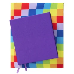 Bogomslag af stretchstof, beskyttelsesomslag til bøger – Rainbow 2-pak, 18×33 & 23×27 cm