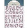 Bogstaver klistermærker A-Z glitter rosa – i alt 50 alfabetstickers, 23 mm høje