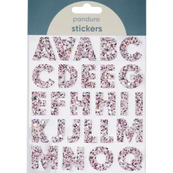 Bogstaver klistermærker A-Z glitter rosa – i alt 50 alfabetstickers, 23 mm høje