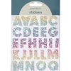 Bogstaver klistermærker A-Z glitter rainbow – i alt 50 alfabetstickers, 23 mm høje
