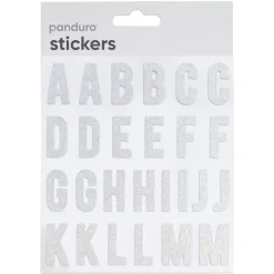 Bogstaver klistermærker A-Z iriserende guldtoner, 52 alfabetstickers, 25 mm længde