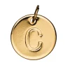 Bogstavvedhæng cirkel C – Ø12 mm, messing, belagt med 9 karat guld