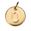 Bogstavvedhæng cirkel O – Ø12 mm, messing, belagt med 9 karat guld