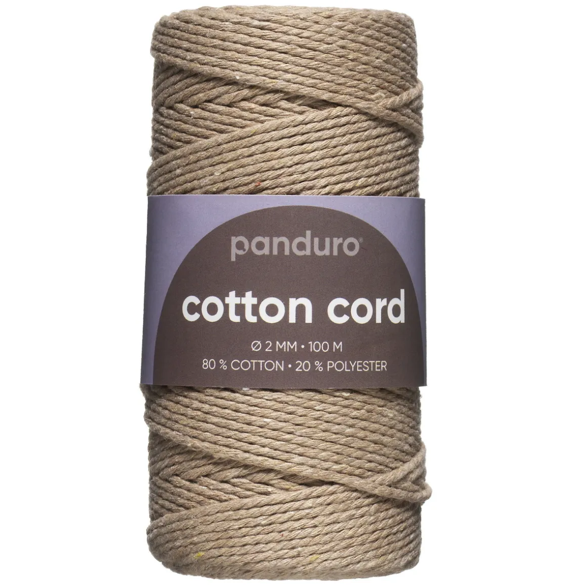 Bomuldssnor 2 mm/100 m beige