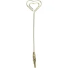 Bordkortholder hjerte af guldfarvet metal med klemme, L: 15 cm