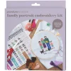 Broder et familieportræt – kit med broderiring, broderitråd og mønster
