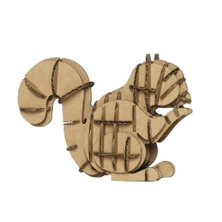 Byggesæt 3D af brun karton, egern, 13,5×6×9,5 cm