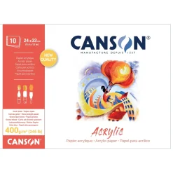 Canson Acrylic akrylblok 24×33 cm, 10 ark, 400 g/m²