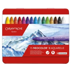 Caran d'Ache Neocolor II - 15 vandopløselige akvarelkridt i topkvalitet