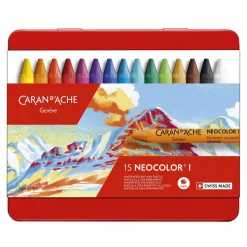 Caran d'Ache Neocolor I – 15 voksbaserede farvekridt i topkvalitet
