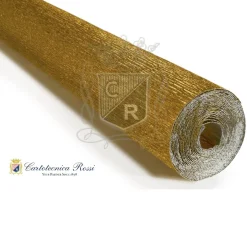 Cartotecnica Rossi crepepapir 801 – guldgul metallic (hvid bagside), 180 g rulle (144 g/m²) a 50×250 cm