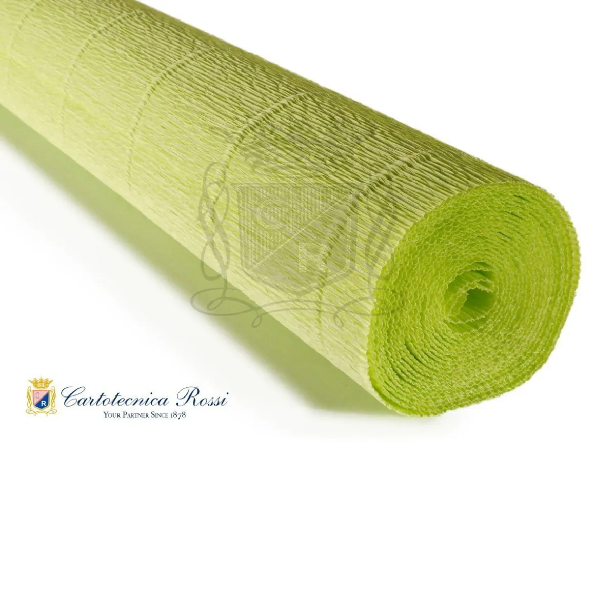 Cartotecnica Rossi crepepapir 558 – gulgrøn, 180 g rulle (144 g/m²) a 50×250 cm