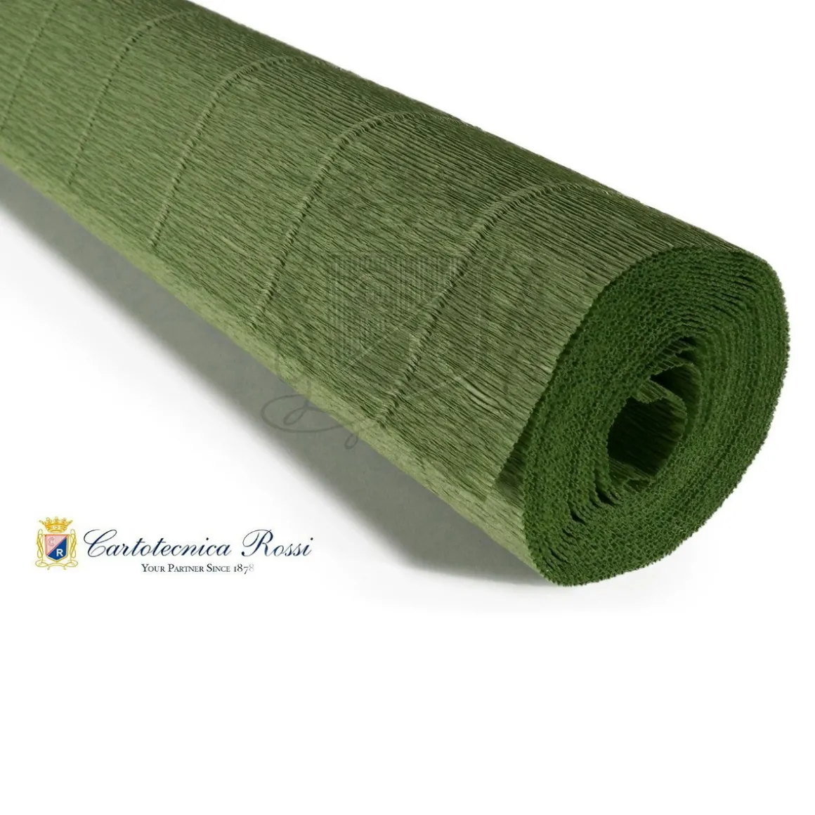 Cartotecnica Rossi crepepapir 565 – mellemgrøn, 180 g rulle (144 g/m²) a 50×250 cm