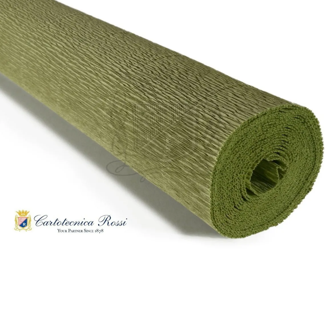 Cartotecnica Rossi crepepapir 562 – olivengrøn, 180 g rulle (144 g/m²) a 50×250 cm