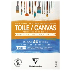 Clarefontaine Canvas Polycotton canvasblok A4 (210×297 mm), 10 ark, 200 g/m²