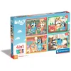 Clementoni puslespil 4-in-1 – Bluey, 12 / 16 / 20 / 24 brikker, 4 puslespil, som bliver 19×14 cm hver