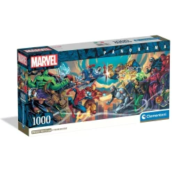 Clementoni puslespil Marvel Panorama, bredt puslespil med superhelte, 1000 brikker, 98×33 cm