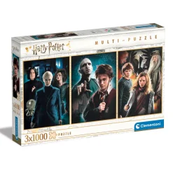 Clementoni puslespil – 3 puslespil med Harry Potter. 3×1000 brikker, 50×69 cm hver